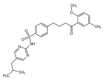 N-(5-isobutyl-pyrimidin-2-yl)-4-[4-(2-methoxy-5-methyl-phenyl)-4-oxo-butyl]-benzenesulfonamide CAS:28668-62-4 manufacturer & supplier