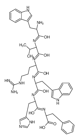 (2S)-2-[[(2S)-2-[[(2S)-2-[[(2S)-2-[[(2S)-2-[[(2S)-2-amino-3-(1H-indol-3-yl)propanoyl]amino]-3-methylbutanoyl]amino]-5-(diaminomethylideneamino)pentanoyl]amino]-3-(1H-indol-3-yl)propanoyl]amino]-3-(1H-imidazol-5-yl)propanoyl]amino]-3-phenylpr