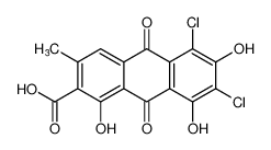 5,7-dichloro-1,6,8-trihydroxy-3-methyl-9,10-dioxo-9,10-dihydroanthracene-2-carboxylic acid CAS:286961-58-8 manufacturer & supplier