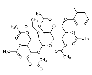 Acetic acid (2S,3R,4S,5R,6R)-3-acetoxy-6-acetoxymethyl-2-(2-iodo-phenoxy)-5-((2S,3R,4S,5R,6R)-3,4,5-triacetoxy-6-acetoxymethyl-tetrahydro-pyran-2-yloxy)-tetrahydro-pyran-4-yl ester CAS:28713-09-9 manufacturer & supplier