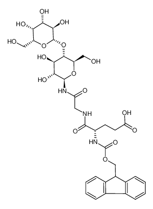 (S)-4-({[(2R,3R,4R,5S,6R)-3,4-Dihydroxy-6-hydroxymethyl-5-((2S,3R,4S,5R,6R)-3,4,5-trihydroxy-6-hydroxymethyl-tetrahydro-pyran-2-yloxy)-tetrahydro-pyran-2-ylcarbamoyl]-methyl}-carbamoyl)-4-(9H-fluoren-9-ylmethoxycarbonylamino)-butyric acid CA