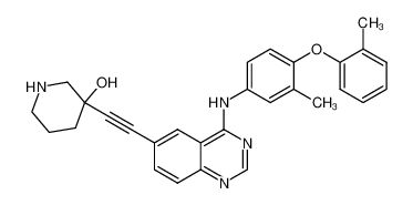 3-((4-((3-methyl-4-(o-tolyloxy)phenyl)amino)quinazolin-6-yl)ethynyl)piperidin-3-ol CAS:287190-10-7 manufacturer & supplier