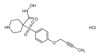 4-((4-(but-2-yn-1-yloxy)phenyl)sulfonyl)-N-hydroxypiperidine-4-carboxamide hydrochloride CAS:287201-45-0 manufacturer & supplier