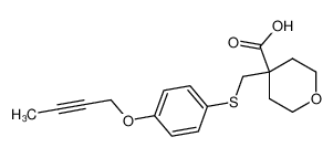 4-(4-but-2-ynyloxy-phenylsulfanylmethyl)-tetrahydro-pyran-4-carboxylic acid CAS:287201-96-1 manufacturer & supplier