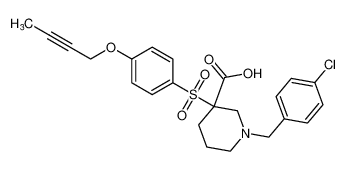 3-((4-(but-2-yn-1-yloxy)phenyl)sulfonyl)-1-(4-chlorobenzyl)piperidine-3-carboxylic acid CAS:287202-13-5 manufacturer & supplier