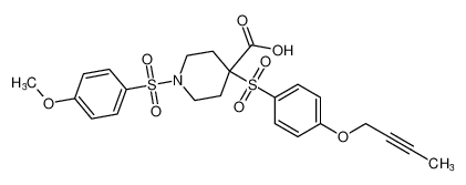 4-((4-(but-2-yn-1-yloxy)phenyl)sulfonyl)-1-((4-methoxyphenyl)sulfonyl)piperidine-4-carboxylic acid CAS:287202-67-9 manufacturer & supplier