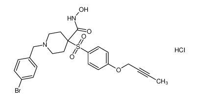 1-(4-bromobenzyl)-4-((4-(but-2-yn-1-yloxy)phenyl)sulfonyl)-N-hydroxypiperidine-4-carboxamide hydrochloride CAS:287202-75-9 manufacturer & supplier