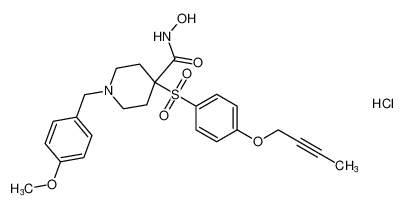 4-((4-(but-2-yn-1-yloxy)phenyl)sulfonyl)-N-hydroxy-1-(4-methoxybenzyl)piperidine-4-carboxamide hydrochloride CAS:287202-76-0 manufacturer & supplier