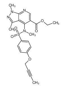 4-[(4-but-2-ynyloxy-benzenesulfonyl)-methyl-amino]-1,3-dimethyl-1H-pyrazolo[3,4-b]pyridine-5-carboxylic acid ethyl ester CAS:287379-33-3 manufacturer & supplier