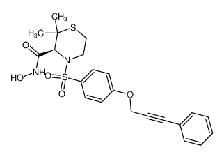 (3S)-N-Hydroxy-2,2-dimethyl-4-({4-[(3-phenyl-2-propynyl)oxy]-phenyl}sulfonyl)-3-thiomorpholine carboxamide CAS:287405-45-2 manufacturer & supplier