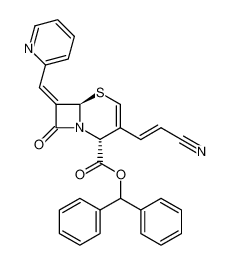 (2R,6R)-3-((E)-2-Cyano-vinyl)-8-oxo-7-[1-pyridin-2-yl-meth-(Z)-ylidene]-5-thia-1-aza-bicyclo[4.2.0]oct-3-ene-2-carboxylic acid benzhydryl ester CAS:287489-31-0 manufacturer & supplier