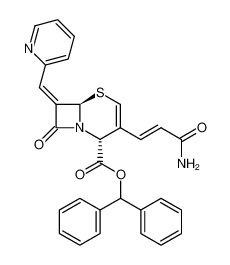 (2R,6R)-3-((E)-2-Carbamoyl-vinyl)-8-oxo-7-[1-pyridin-2-yl-meth-(Z)-ylidene]-5-thia-1-aza-bicyclo[4.2.0]oct-3-ene-2-carboxylic acid benzhydryl ester CAS:287489-34-3 manufacturer & supplier