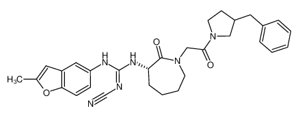 1-((3S)-1-(2-(3-benzylpyrrolidin-1-yl)-2-oxoethyl)-2-oxoazepan-3-yl)-2-cyano-3-(2-methylbenzofuran-5-yl)guanidine CAS:288082-49-5 manufacturer & supplier