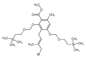 3-((E)-4-bromo-3-methyl-but-2-enyl)-6-methyl-2,4-bis-(2-trimethylsilanyl-ethoxymethoxy)-benzoic acid methyl ester CAS:288097-97-2 manufacturer & supplier