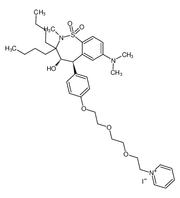 Pyridinium,1-[2-[2-[2-[4-[(4R,5R)-3,3-dibutyl-7-(dimethylamino)-2,3,4,5-tetrahydro-4-hydroxy-2-methyl-1,1-dioxido-1,2-benzothiazepin-5-yl]phenoxy]ethoxy]ethoxy]ethyl]-, iodide CAS:288161-63-7 manufacturer & supplier