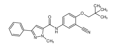 N-(3-cyano-4-(neopentyloxy)phenyl)-1-methyl-3-phenyl-1H-pyrazole-5-carboxamide CAS:288249-51-4 manufacturer & supplier