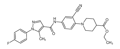 ethyl 1-{2-cyano-4-[1-(4-fluorophenyl)-5-methylpyrazole-4-carboxamide]phenyl}piperidine-4-carboxylate CAS:288250-07-7 manufacturer & supplier