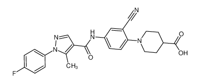 1-{2-cyano-4-[1-(4-fluorophenyl)-5-methylpyrazole-4-carboxamide]phenyl}piperidine-4-carboxylic acid CAS:288250-08-8 manufacturer & supplier