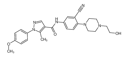 N-{3-cyano-4-[4-(2-hydroxyethyl)piperazin-1-yl]phenyl}-1-(4-methoxyphenyl)-5-methylpyrazole-4-carboxamide CAS:288250-25-9 manufacturer & supplier