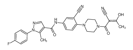 N-{3-cyano-4-[4-(2-cyano-3-hydroxycrotonoyl)piperazin-1-yl]phenyl}-1-(4-fluorophenyl)-5-methylpyrazole-4-carboxamide CAS:288250-31-7 manufacturer & supplier