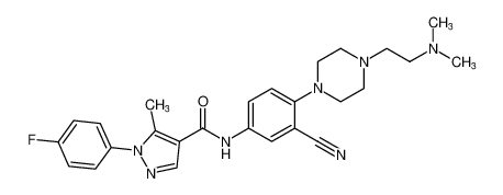 N-(3-cyano-4-(4-(2-(dimethylamino)ethyl)piperazin-1-yl)phenyl)-1-(4-fluorophenyl)-5-methyl-1H-pyrazole-4-carboxamide CAS:288250-34-0 manufacturer & supplier