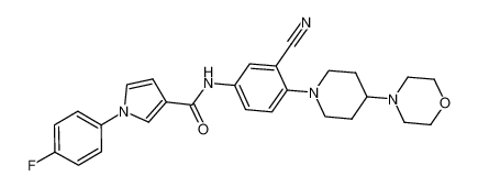 N-[3-cyano-4-(4-morpholinopiperidin-1-yl)phenyl]-1-(4-fluorophenyl)pyrrole-3-carboxamide CAS:288250-76-0 manufacturer & supplier