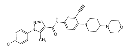 1-(4-chlorophenyl)-N-[3-ethynyl-4-(4-morpholinopiperidin-1-yl)phenyl]-5-methylpyrazole-4-carboxamide CAS:288251-04-7 manufacturer & supplier