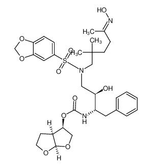 (3R,3aS,6aR)-Hexahydrofuro[2,3-b]furan-3-yl N-((1S,2R)-1-benzyl-3-(2,2-dimethyl-5-hydroxyiminohexyl)[(3,4-methylenedioxyphenyl)sulfonyl]amino-2-hydroxypropyl)carbamate CAS:288292-15-9 manufacturer & supplier