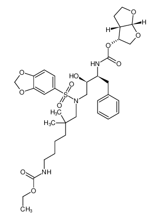 (3R,3aS,6aR)-hexahydrofuro[2,3-b]furan-3-yl ((2S,3R)-4-(N-(6-((ethoxycarbonyl)amino)-2,2-dimethylhexyl)benzo[d][1,3]dioxole-5-sulfonamido)-3-hydroxy-1-phenylbutan-2-yl)carbamate CAS:288292-51-3 manufacturer & supplier