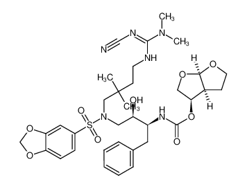 (3R,3aS,6aR)-hexahydrofuro[2,3-b]furan-3-yl ((2S,3R)-4-(N-(4-((E)-2-cyano-3,3-dimethylguanidino)-2,2-dimethylbutyl)benzo[d][1,3]dioxole-5-sulfonamido)-3-hydroxy-1-phenylbutan-2-yl)carbamate CAS:288295-15-8 manufacturer & supplier