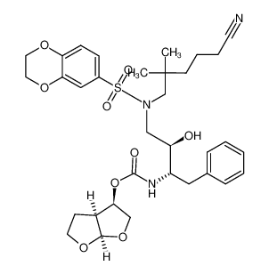 (3R,3aS,6aR)hexahydrofuro[2,3-b]furan-3-yl N-(1S,2R)-1-benzyl-3-[(5-cyano-2,2-dimethylpentyl)(2,3-dihydro-1,4-benzodioxin-6-ylsulfonyl)amino]-2-hydroxypropylcarbamate CAS:288296-17-3 manufacturer & supplier