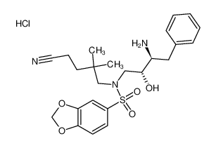 Benzo[1,3]dioxole-5-sulfonic acid [(2R,3S)-3-amino-2-hydroxy-4-phenyl-butyl]-(4-cyano-2,2-dimethyl-butyl)-amide hydrochloride CAS:288296-67-3 manufacturer & supplier