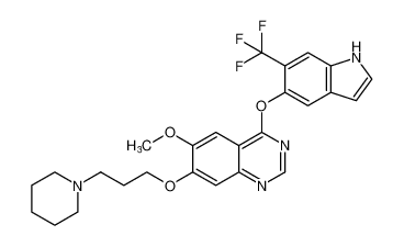 6-methoxy-7-(3-(piperidin-1-yl)propoxy)-4-((6-(trifluoromethyl)-1H-indol-5-yl)oxy)quinazoline CAS:288382-41-2 manufacturer & supplier