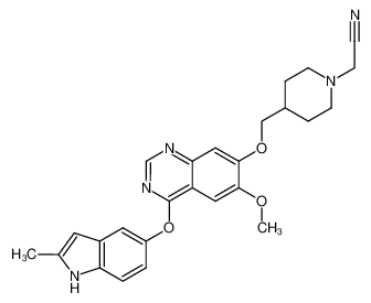 7-((1-cyanomethylpiperidin-4-yl)methoxy)-6-methoxy-4-(2-methylindol-5-yloxy)quinazoline CAS:288382-60-5 manufacturer & supplier