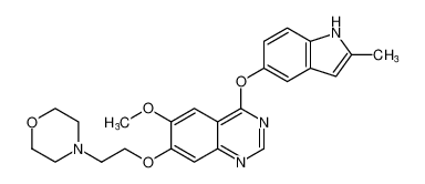 4-(2-((6-methoxy-4-((2-methyl-1H-indol-5-yl)oxy)quinazolin-7-yl)oxy)ethyl)morpholine CAS:288382-61-6 manufacturer & supplier