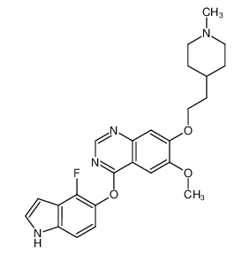 4-(4-fluoroindol-5-yloxy)-6-methoxy-7-(2-(1-methylpiperidin-4-yl)ethoxy)quinazoline CAS:288383-24-4 manufacturer & supplier