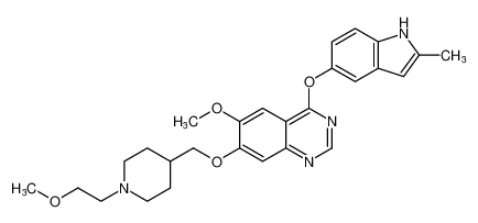 6-methoxy-7-((1-(2-methoxyethyl)piperidin-4-yl)methoxy)-4-((2-methyl-1H-indol-5-yl)oxy)quinazoline CAS:288383-76-6 manufacturer & supplier