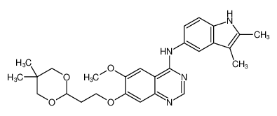 7-(2-(5,5-dimethyl-1,3-dioxan-2-yl)ethoxy)-N-(2,3-dimethyl-1H-indol-5-yl)-6-methoxyquinazolin-4-amine CAS:288384-33-8 manufacturer & supplier