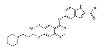 5-((6-methoxy-7-(3-(piperidin-1-yl)propoxy)quinazolin-4-yl)oxy)-1H-indole-2-carboxylic acid CAS:288384-82-7 manufacturer & supplier