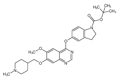 1H-Indole-1-carboxylic acid,2,3-dihydro-5-[[6-methoxy-7-[(1-methyl-4-piperidinyl)methoxy]-4-quinazolinyl]oxy]-, 1,1-dimethylethyl ester CAS:288385-24-0 manufacturer & supplier