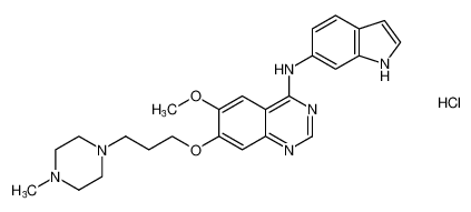 N-(1H-indol-6-yl)-6-methoxy-7-(3-(4-methylpiperazin-1-yl)propoxy)quinazolin-4-amine hydrochloride CAS:288385-78-4 manufacturer & supplier