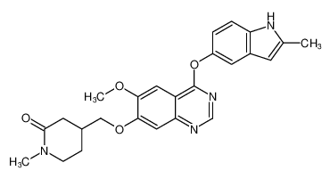 4-(((6-methoxy-4-((2-methyl-1H-indol-5-yl)oxy)quinazolin-7-yl)oxy)methyl)-1-methylpiperidin-2-one CAS:288386-68-5 manufacturer & supplier