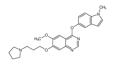 Quinazoline,6-methoxy-4-[(1-methyl-1H-indol-5-yl)oxy]-7-[3-(1-pyrrolidinyl)propoxy]- CAS:288387-46-2 manufacturer & supplier