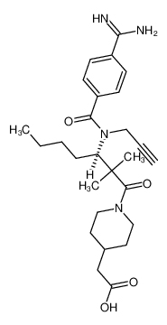 (R)-2-(1-(3-(4-carbamimidoyl-N-(prop-2-yn-1-yl)benzamido)-2,2-dimethylheptanoyl)piperidin-4-yl)acetic acid CAS:288394-08-1 manufacturer & supplier