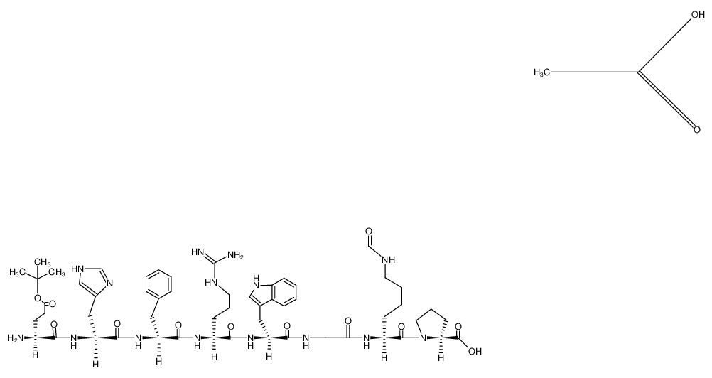 N2-((S)-2-amino-5-(tert-butoxy)-5-oxopentanoyl)-L-histidyl-L-phenylalanyl-L-arginyl-L-tryptophylglycyl-N6-formyl-L-lysyl-L-proline compound with acetic acid (1:1) CAS:2886-21-7 manufacturer & supplier