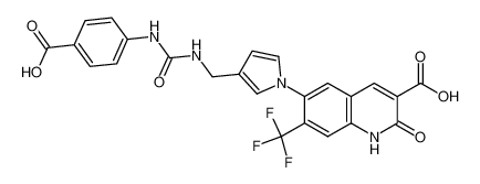 6-(3-(((4-Carboxyphenyl)aminocarbonylamino)methyl)pyrrole-1-yl)-1,2-dihydro-2-oxo-7-trifluoromethylquinoline-3-carboxylate CAS:288615-17-8 manufacturer & supplier