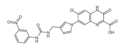 6-chloro-7-(3-((3-(3-nitrophenyl)ureido)methyl)-1H-pyrrol-1-yl)-3-oxo-3,4-dihydroquinoxaline-2-carboxylic acid CAS:288841-01-0 manufacturer & supplier