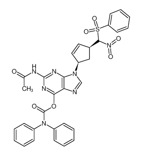 (1'R,4'S)-1'-(2-acetamido-6-(N,N-diphenyl)carbamoyloxypurin-9-yl)-4'-phenylsulfonyl(nitro)methyl-cyclopent-2'-ene CAS:288866-31-9 manufacturer & supplier