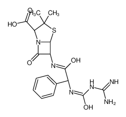 (2R,5R,6R)-6-[[2-(diaminomethylidenecarbamoylamino)-2-phenylacetyl]amino]-3,3-dimethyl-7-oxo-4-thia-1-azabicyclo[3.2.0]heptane-2-carboxylic acid CAS:28889-87-4 manufacturer & supplier