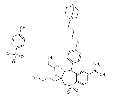 1-(3-(4-((4R,5R)-3,3-dibutyl-7-(dimethylamino)-4-hydroxy-1,1-dioxido-2,3,4,5-tetrahydrobenzo[b]thiepin-5-yl)phenoxy)propyl)-1,4-diazabicyclo[2.2.2]octan-1-ium 4-methylbenzenesulfonate CAS:289037-65-6 manufacturer & supplier